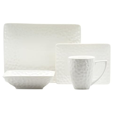 Red Vanilla Vanilla Marble Rectangular 16 Piece Dinner Set, 1, None Cover