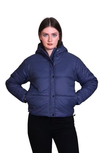 Image of SANE ORIGINALS Hooded Winter Jacket for Women in Full Zipper || Stylish Semi Crop Warm Jacket for Women Winter Wear with Hood ||
