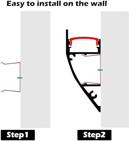 LED Indirect Lighting Channel - 1m (3.3ft) Aluminum Profile for Home Decor, Crown Molding Mount, Diffuser Design, Modern Accent Lighting Solution