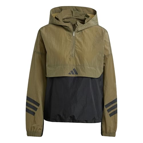 adidas Women's Cortavientos Future Icons 3 Bandas, Olive Strata, XL
