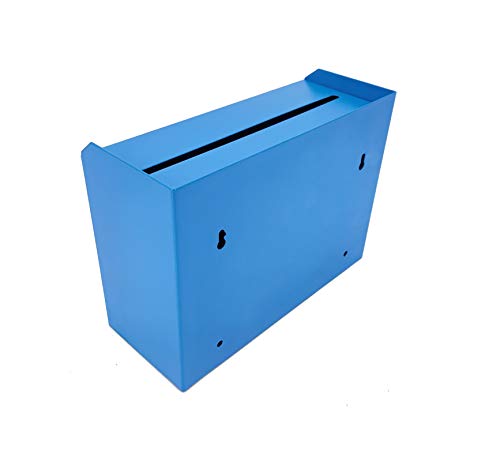 Fixturedisplays® 9.85" W X 7.2" H X 4.5" D, Metal Multipurpose, Donation Box,Cash And Mail Box,Suggestion Box 15211 Blue #TOP3