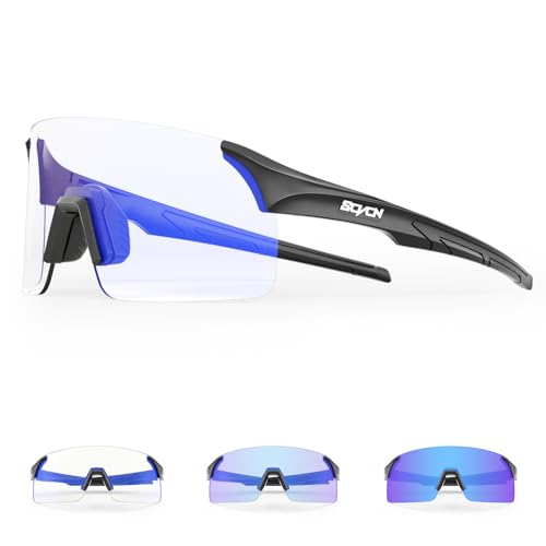 SCVCN Photochromic Cycling Glasses Frameless Sports