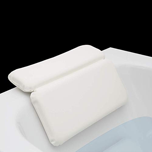 Preisvergleich Produktbild BRKURLEG BadewannenkissenKomfort badewanne kopfkissen mit Saugnäpfen, Optimales Spa Badewannenkopfkissen / Wannenkissen, Badekissen Kopfstütze (39 x 31 x 4.5 cm) (Weiß)