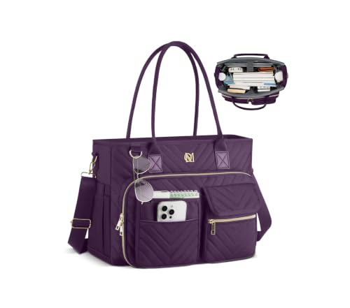 Image of Teacher Tote Bag for Women,Laptop Work Bag for Business Travel,Quilted Nurse Bible Computer Bag Briefcase Gift