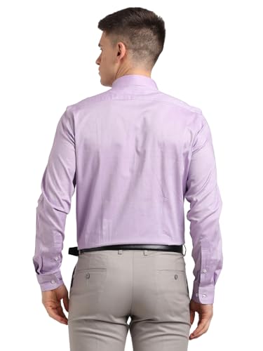 Image of Turtle Men 100% Cotton Slim Fit Lemon Solid Formal Shirt