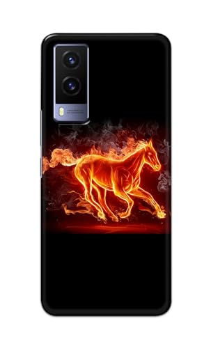 Image of Plastic Printfidaa Printed Hard Back Cover Case For Vivo V21E 5G Back Cover (Fiery Horse) -112, Multicolor