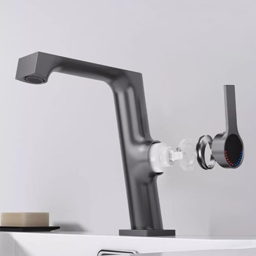 Robinet pour lavabo de salle anti éclaboussure à commande unique - 2