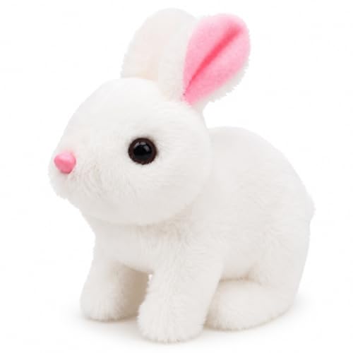 Image of Interactive Plush Toy Dog with Walking Movement, Sound Function and Tail Motion (White Rabbit)