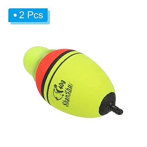 PATIKIL 1.4oz Lighted Fishing Slip Bobbers, 2 Pack EVA Green Red LED Light Up Fishing Float for Night Fishing Yellow - Image 3