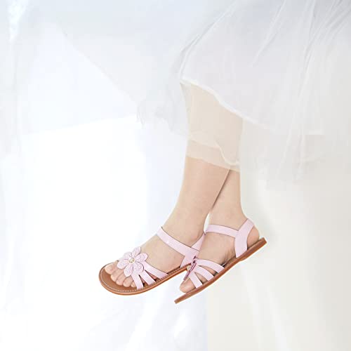 Image of Felix & Flora Toddler Girl Sandals - Little Girl Easter Dress Shoes Lightweight Open Toe Beach Holiday Flats