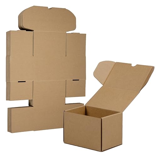 Cajas de envío de 15 x 10 x 10 cm, juego de 25 cajas de cartón marrón para pequeñas empresas