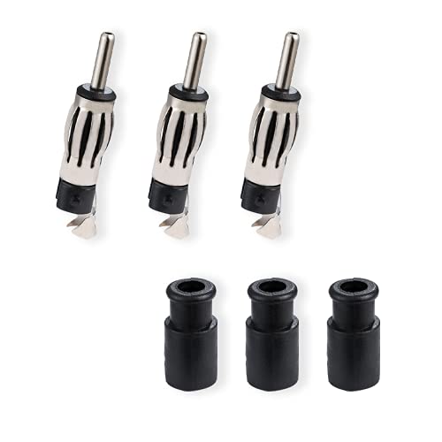 POBADY 3PCS DIN Plug Crimp Connector Straight Adapter FM/AM Car Radio Antenna Connection DIN Plug...