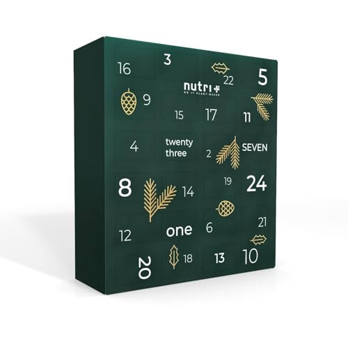 Nutri + Adventskalender Protein Pulver 2025 - Eiweißpulver Vegan - Fitness Eiweiß - Proteinpulver - Advent Kalender