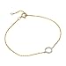 Produktbild Miore Schmuck für Damen Armband mit 0,06 Ct Diamant Anhänger diamantierter Kreis umgeben von 18 Diamanten Brillanten klassische Anker ArmKette aus Gelbgold 9 Karat 375 Gold, Länge 16-18 cm verstellbar