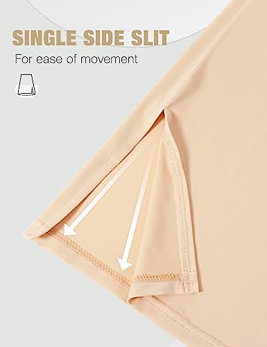 MANCYFIT Half Slips for Women Underskirt Dress Extender Lace Trim Knee Length Midi Skirt2