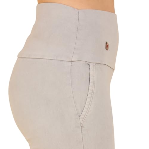 Image of 4FLIES Women's High Waist Slim Fit Jeggings | Super Combed Denim Stretch Ankle-Length Pants with Wide Waistband | Comfortable, Breathable Denim Look Leggings for Casual, & Office Wear