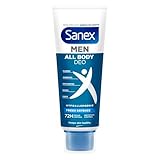 Sanex Men Crema Todo el Cuerpo Deo Frescor Total 75ml, Desodorante para Manos, Pies, Axilas, Cuerpo y Zonas Íntimas, 72 h de Protección contra el Olor Clínicamente Probada, Hipoalergénico