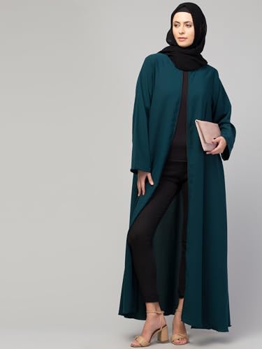 Image of Mallika Women Modest Wear Nida Matt Front Open Zipper Abaya Burkha for Everyday use