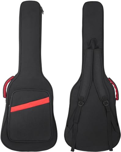 Image of Electric Guitar Bag 7mm Padding Electric Guitar Case, 39 Inch Electric Guitar Gig Bag Backpack with Neck Strap and Pockets, Black