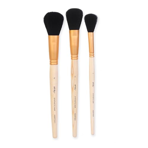 Image of Little Birdie MOP Brush Synthetic Hair Set of 3 (Size 8, 12, 16) | Premium, Long-Lasting Paint Brushes for Acrylic, Watercolor, and Craft Projects | Perfect for Detail Lines and Outlining