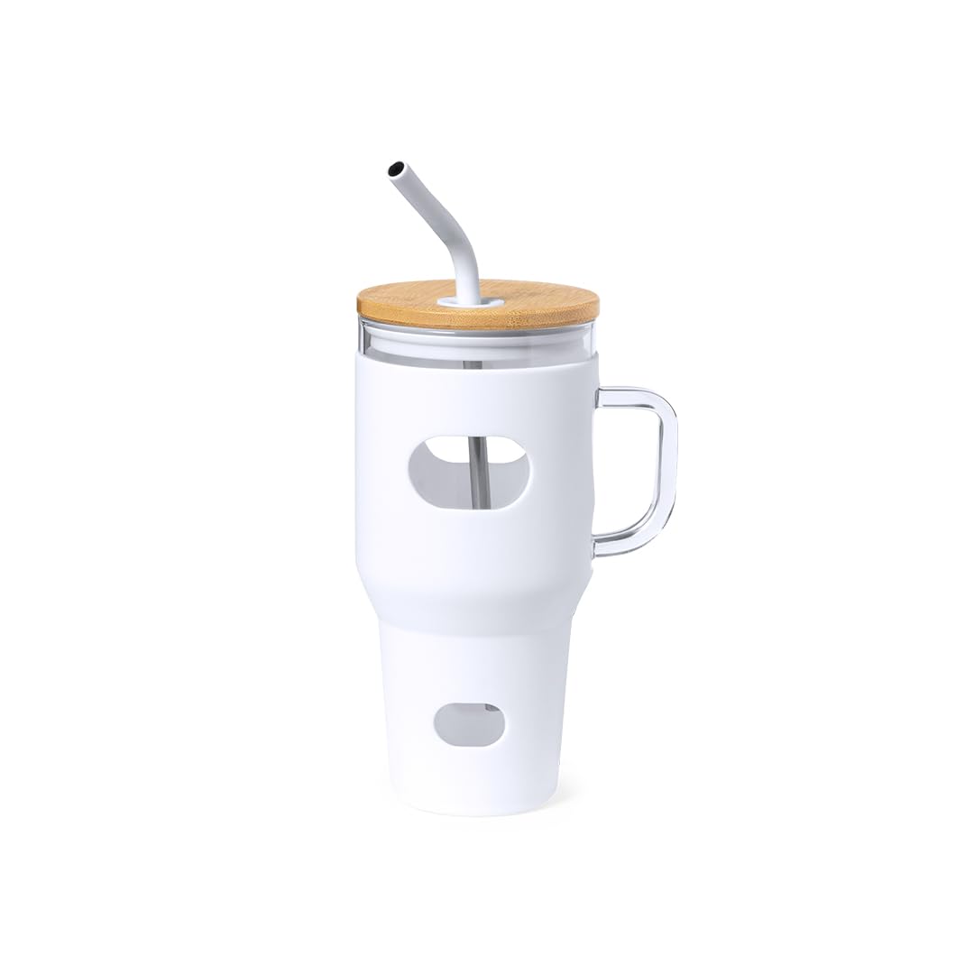 Bouteille d'eau en verre avec poignée et étui silicone tasse réutilisable sans BPA