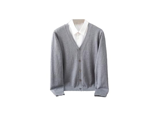 Mens Slim Fit Sweater Cardigan Business Casual Solid Color Cardigan Men V-Neck Long Sleeve Button Down Sweater