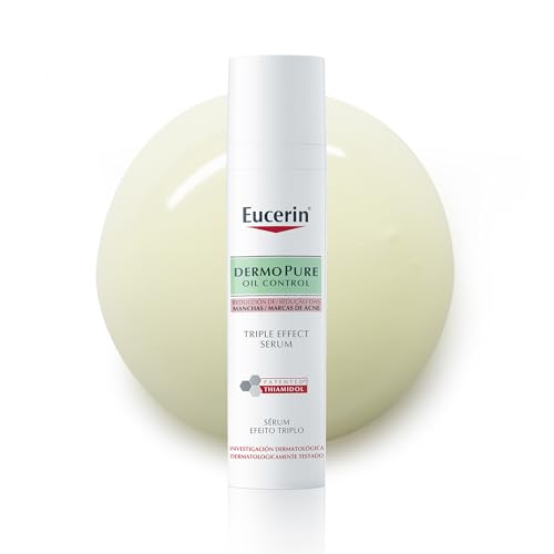 EUCERIN Sérum Facial Antiacne Dermo Pure Efeito Triplo 40ml, Antioleosidade, Antimanchas, Thiamidol, Peles Oleosas