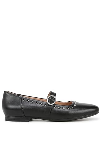 Naturalizer Women's Kelly Mary Jane Flat, Black Leather 1, 54