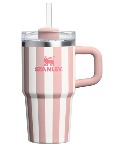 Image of STANLEY Quencher H2.0 Tumbler with Handle and Straw 20 oz | Flowstate 3-Position Lid | Cup Holder Compatible for Travel | Insulated Stainless Steel Cup | BPA-Free | Peach Whip Cabana Gloss