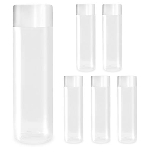 6-Pack HB Empty Plastic Sensory Bottles 11.8 oz (350 mL) Ultra Clear Plastic with White Caps Compliant with ASTM F963 Requirements for Children