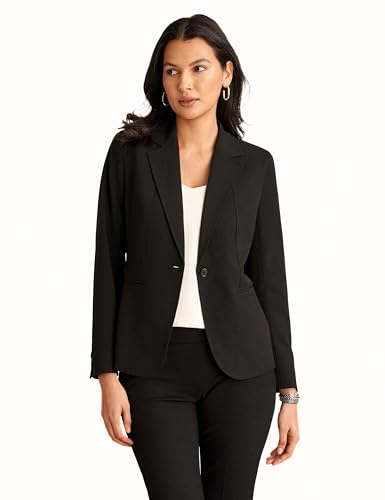 Blazer Anne Klein pour femme avec un bouton et tissu stretch confortable