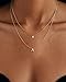 HLJEO Layered Initial Necklaces for Women, 14k Gold Plated Cute Letter Necklace Dainty Gold Initial Necklace Stack Personalized Name Choker Charm Gold Necklaces for Women Trendy Fashion Jewelry