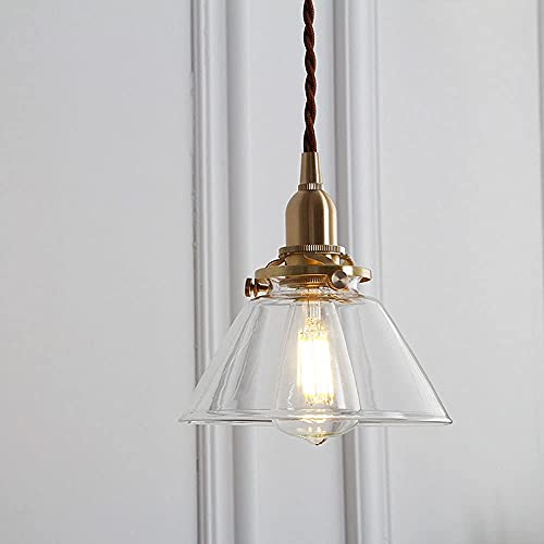 Lámpara colgante con base E27 y cristal transparente para techo 4