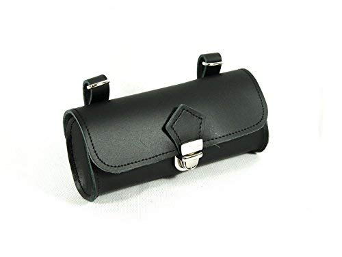 KT Bike Borsello Oval sottosella per Bicicletta. Borsa sotto Sella per Bici. Vero Cuoio. Colore Nero. Made in Italy (Vin_OV_5C_N)
