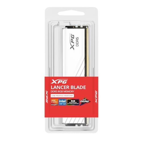 Image of ADATA XPG Lancer Blade RGB 16GB (1 x 16GB) DDR5 6000MHz CL48 Desktop Memory RAM - Black | Gaming U-DIMM Memory Module | Intel & AMD Compatible (Black)