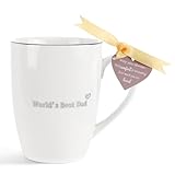 HOME SMILE Best Dad Ever Mug with Handle-Father's Day Gifts Birthday Present Ideas for New Papa,Engraved Tea Cup Novelty Coffee Cup for Office Work,12 oz Ceramic