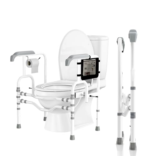 ZOLIQUEX Foldable Toilet Safety Rails for Seniors, Toilet Safety Frame