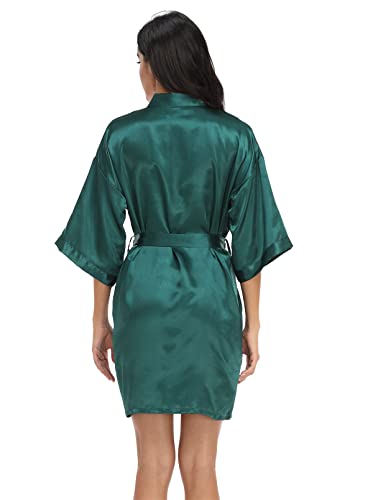 Image of Women's Pure Short Silky Robes Bridesmaid Bride Party Satin Robes Sleepwear