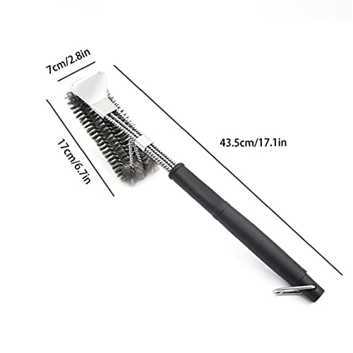 NIDONE Roestvrijstalen BBQ Borstel Grill Rooster Borstel Schraper Reiniging met Handvat Drie hoofden - Image 8