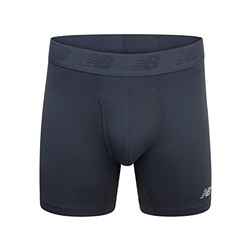 Image of New Balance Men's Performance Boxer Briefs with Fly, Breathable Stretch Underwear, Moisture Wicking, Soft Waistband (3 Pack)
