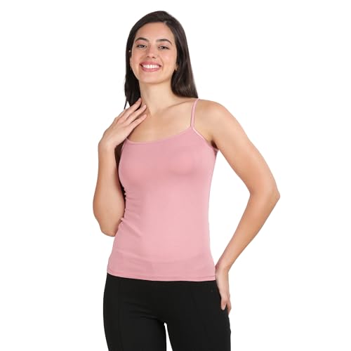 Image of Lavos Women's 2 Way Camisole V-Neck, Round Spaghetti Slip| Bamboo Cotton Anti Microbial 4-Way Stretchable