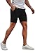 GINGTTO Mens Slim Fit Shorts Skinny Chino Short Tapered Leg Stretch (Black,30-1)