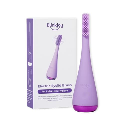Blinkjoy Electric Eyelid Brush 2 Optometrist Approved Lid Hygiene Tool for Demodex Blepharitis & Dry Eyes Gently Removes Dirt Oil & Makeup to Support Healthy Lid Hygiene (Purple)