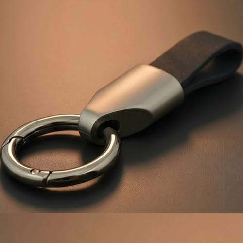 Image of THE MEN THING - Stylish Multicolor Stainless Steel Keychain for Men & Boys (AEROLOOP - Black & Matte Grey)
