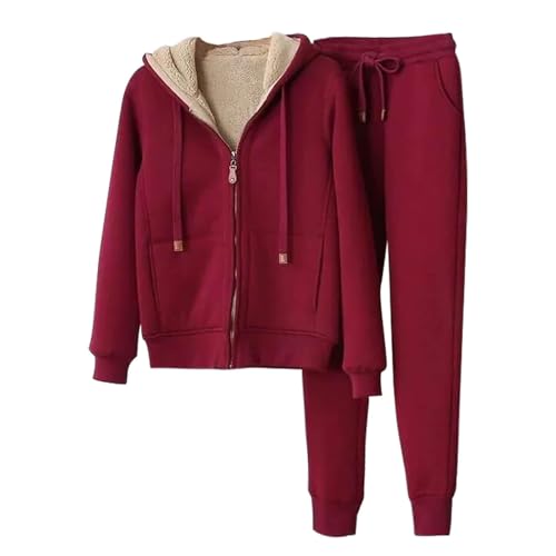 Womens 2 Piece Outfits Fleece Lined Sweatsuits Zip Up Sherpa