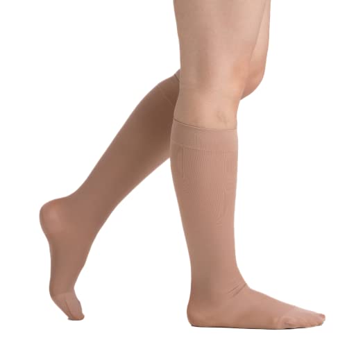 Image of EvoNation Women's Knee High 20-30 mmHg Graduated Compression Microfiber Opaque Socks - Firm Pressure Compression Garment