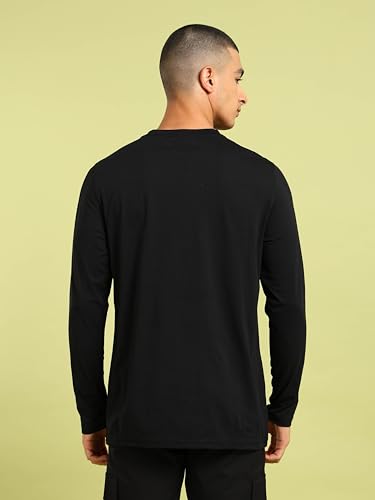 Image of TECHNOSPORT Men's Slim Fit Full Sleeve Crew Neck T-Shirt, COTFLEX Quick Dry Moisture Wicking Stretchable Sports Gym and Casual Wear