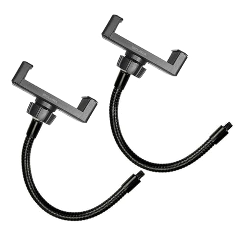 Image of BROLAVIYA 2 Pcs Flexible Hose Mobile Phone Gooseneck Clip with 1 /4 Male Thread Compatible with LED Ring Light and smart Phones