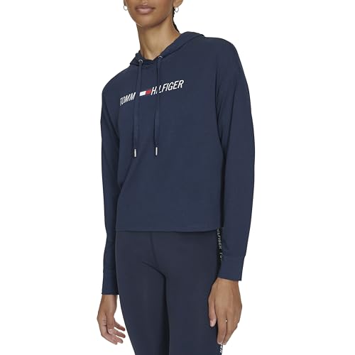 Image of Tommy Hilfiger Women's Lightweight Logo Hoodie Sweatshirt
