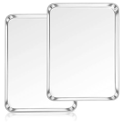 Homikit Backblech 2er Set, Edelstahl Kuchenblech Ofenblech Cover